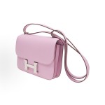 HERMES爱⻢仕 Constance 19 银扣 斜挎单肩包 19 ⼥款 锦葵紫森林紫